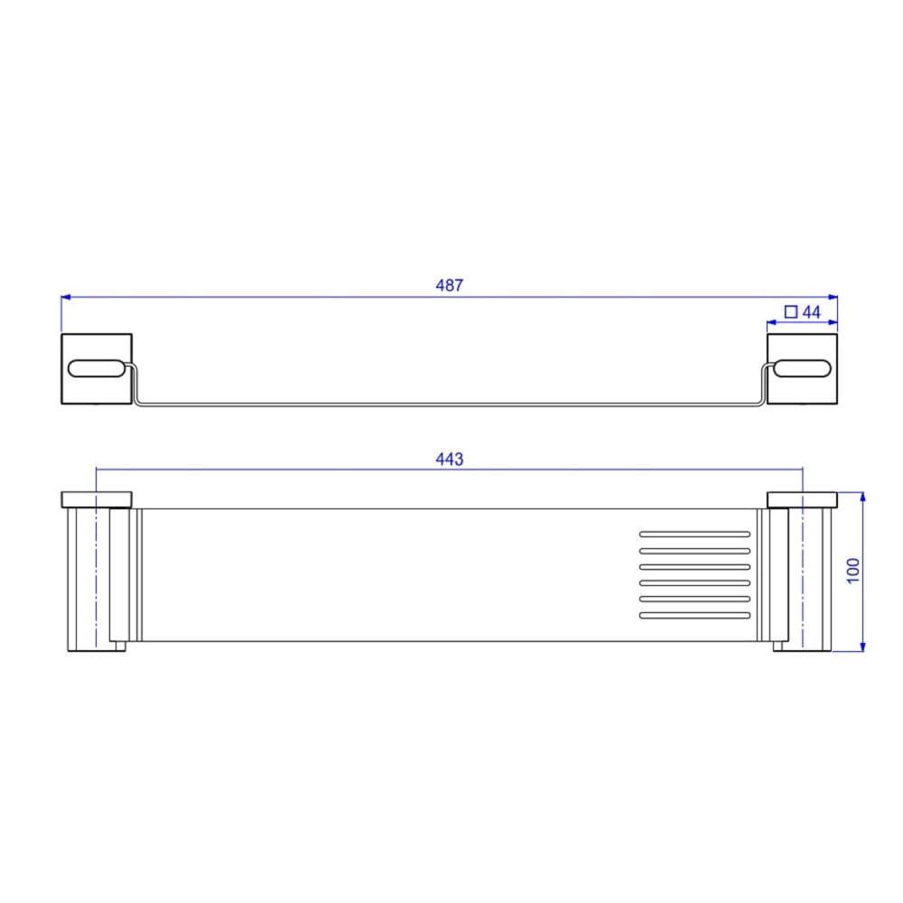 Prateleira Com Base Metalica Deca Polo Cromado 2031.c33 - 2