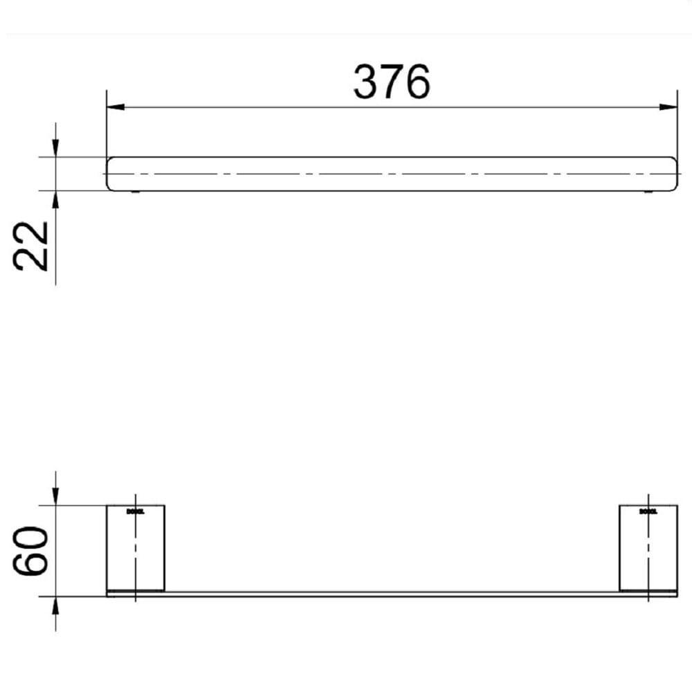 Porta Toalha Rosto 30cm Docol Flat Grafite Escovado 01013670 - 3