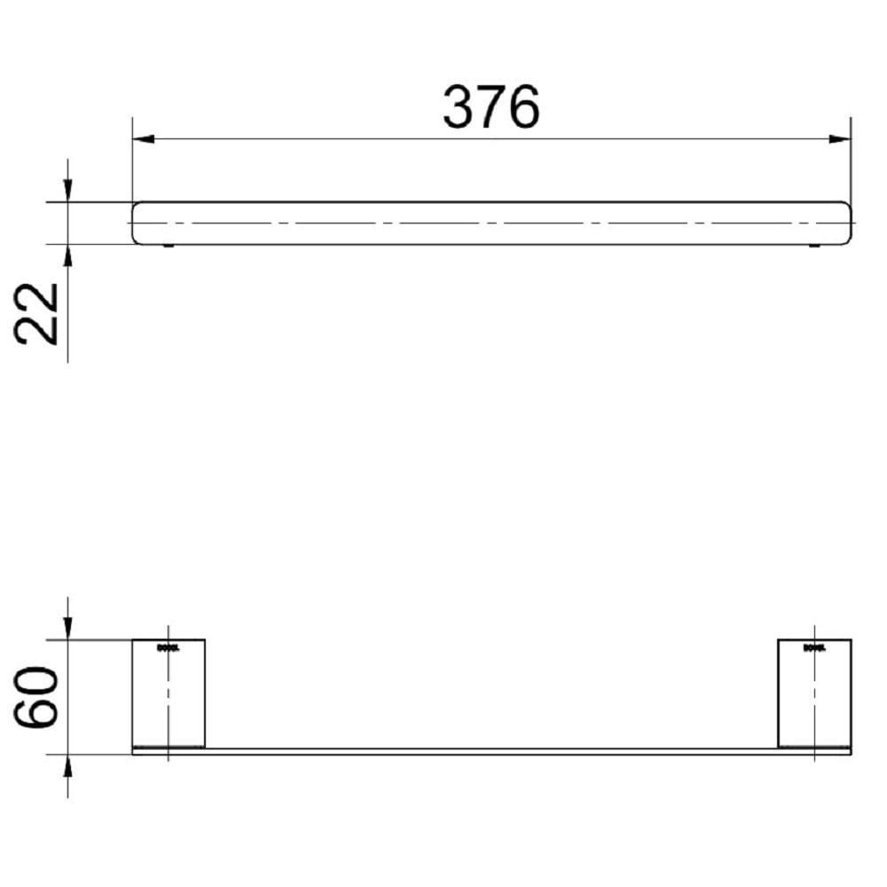Porta Toalhas de Rosto 30cm Docol Flat Ouro Escovado 1013672 - 5