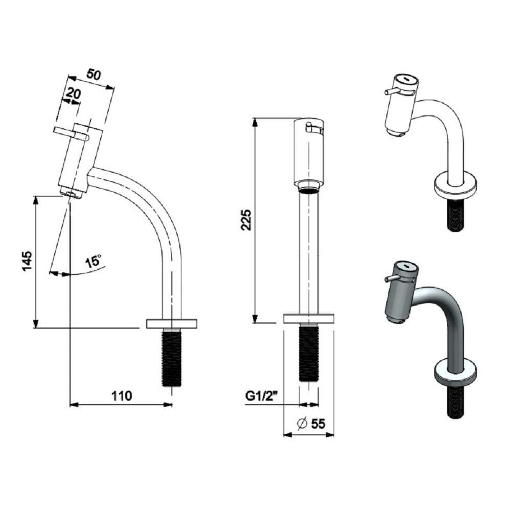 Torneira Lavatorio Mesa Celite Basic B. Baixa Cr B5000c7crb - 2