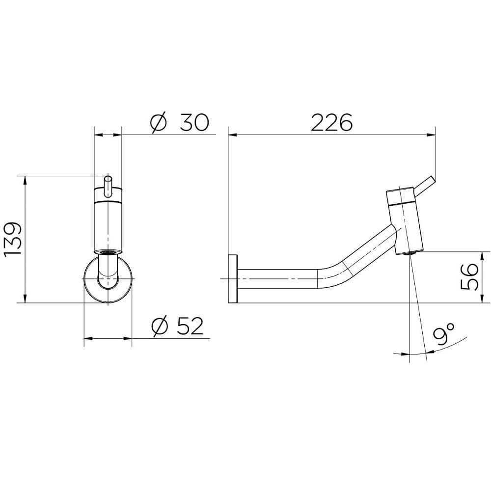 Torneira Lavatorio De Parede Docol Nova Loggica Cr 01137106 - 2