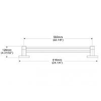 Porta Toalha Duplo Perflex Quadra Cromado 12121210 - 2