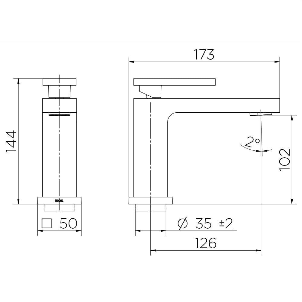 Torneira Lavatorio Docol New Edge Cobre Escovado 00925069 - 3
