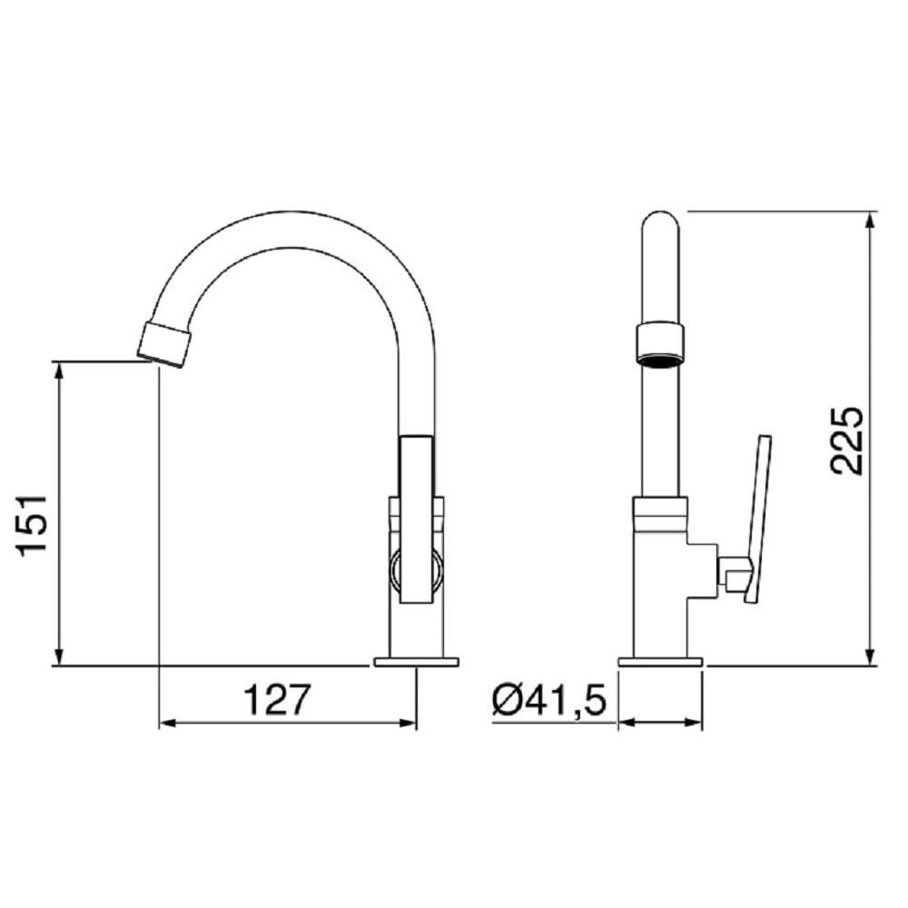 Torneira Lavatorio Lorenzetti Loren Studio Black 7048650 - 3