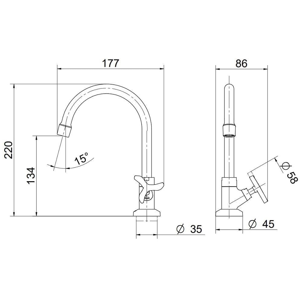 Torneira Lavatorio Bica Alta Docol Nova Pertutti Cr 00903906 - 2