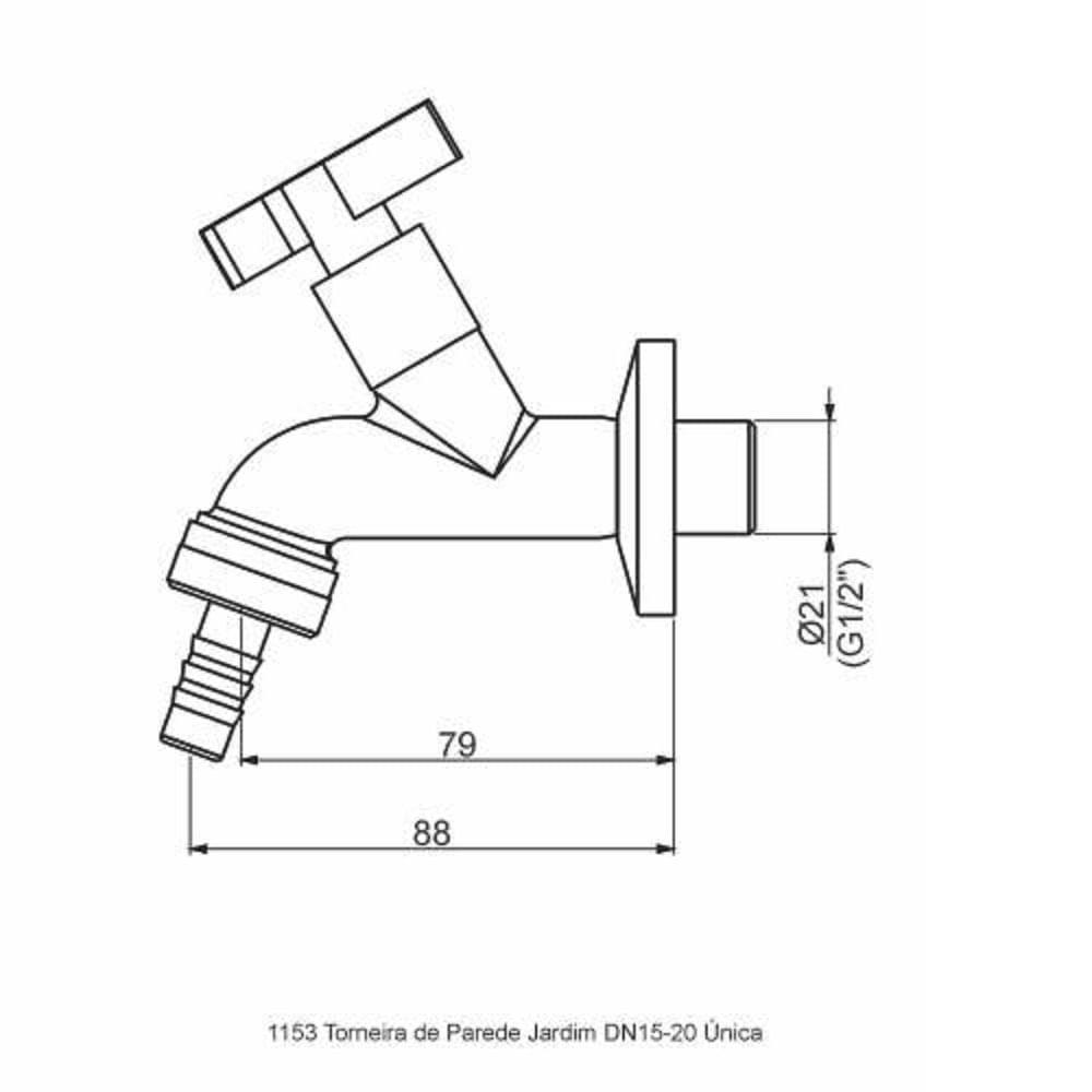 Torneira De Parede Jardim Perflex Unica Cromada 10748210 - 4