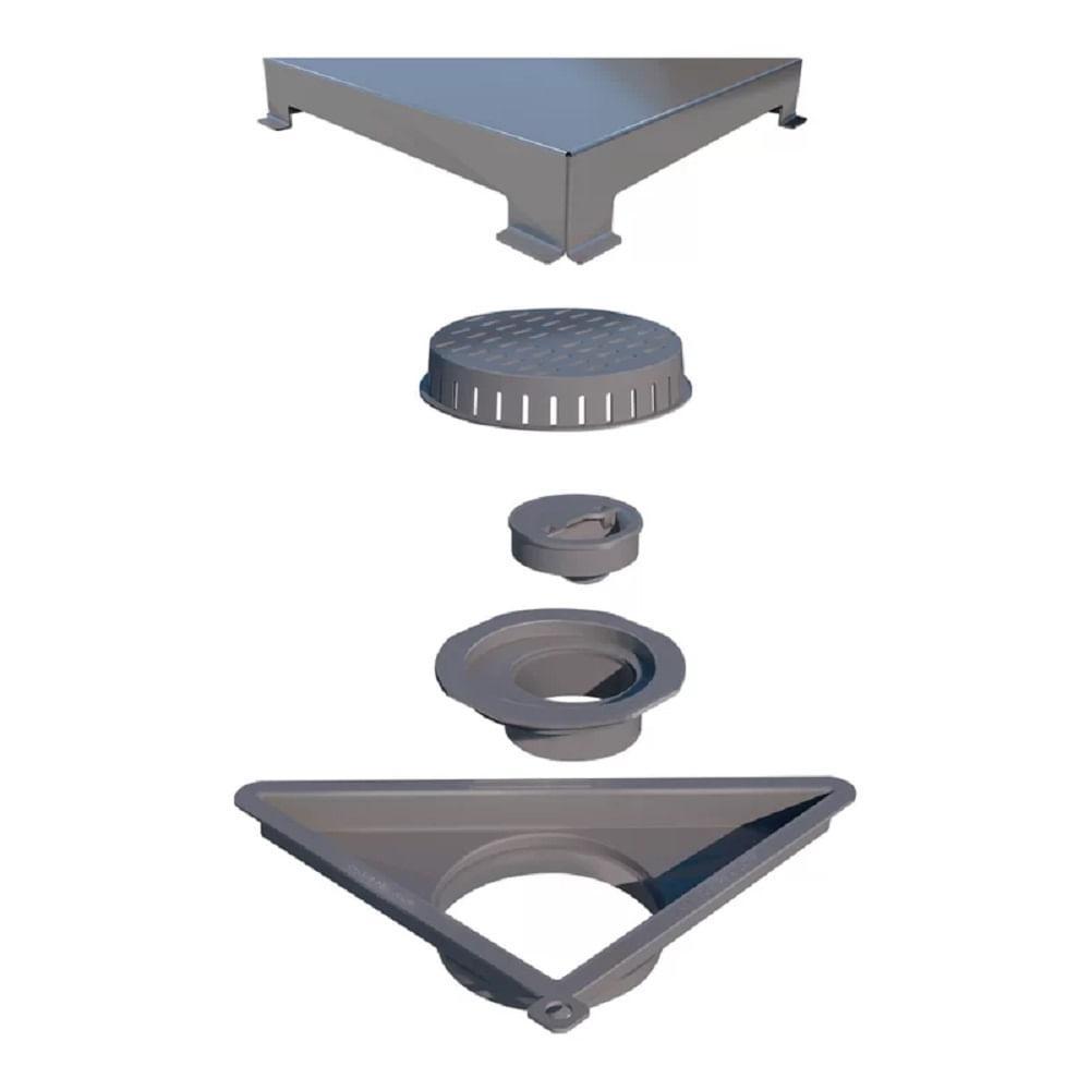 Ralo Linear Elleve Vertex Com Tampa Inox Escovada 5208 - 2