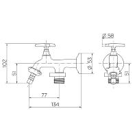 Torneira Parede Tanque Máquina Docol Nova Pertutti 00904106 - 3