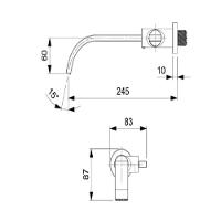 Torneira Parede Lavatorio Celite Flow Preto Matte B5013f3r0b - 8