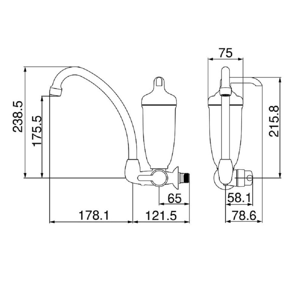 Torneira Parede C/purificador Lorenzetti Acqua Bella 7411812 - 3