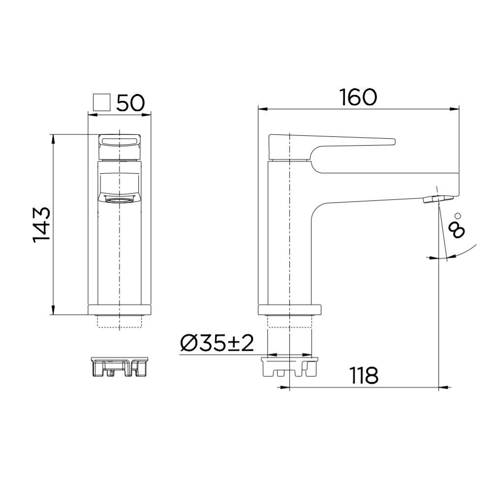 Torneira Para Lavatorio De Mesa Docol Lift Chrome 00871906 - 4