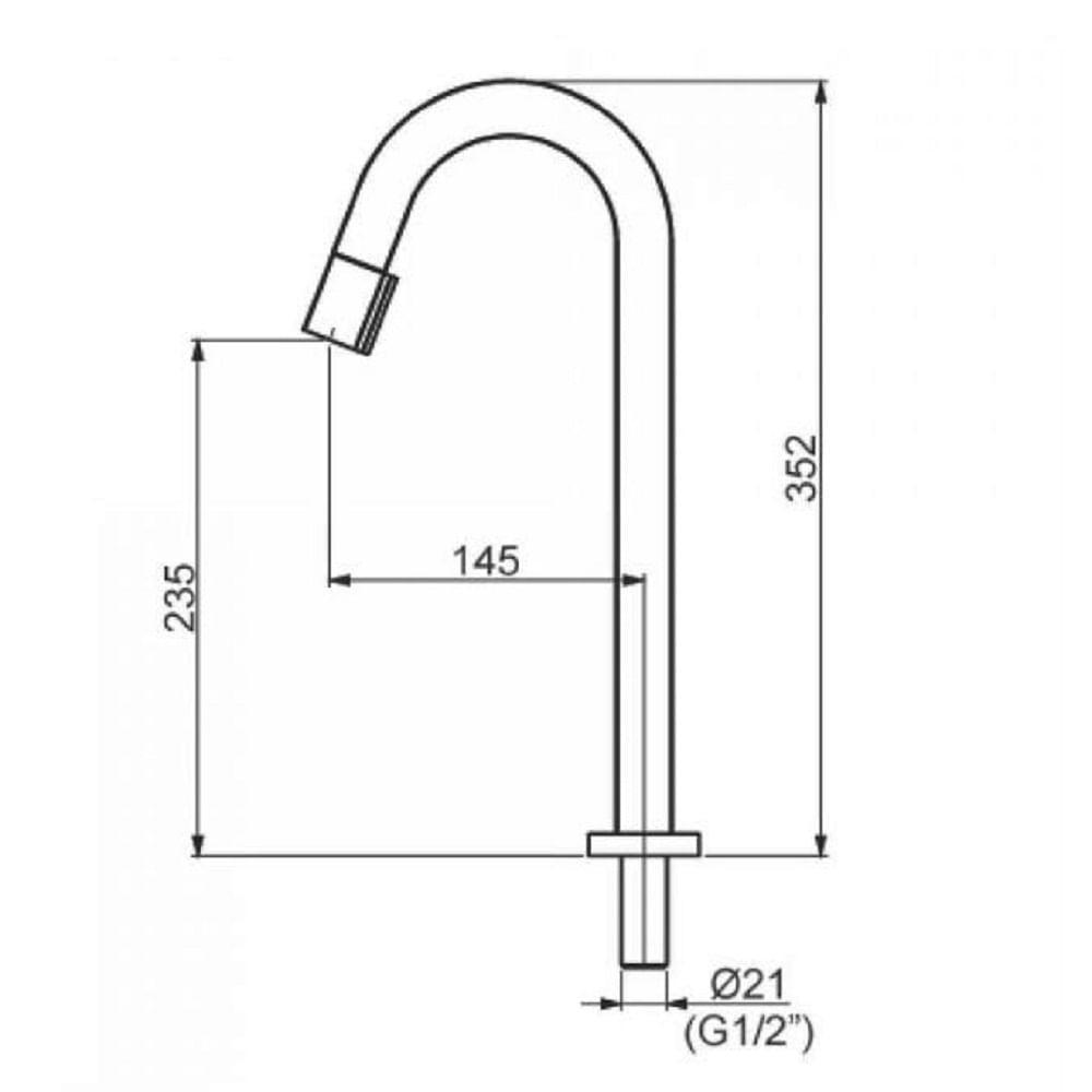 Torneira Para Cuba De Apoio Perflex Open Cromada 10745510 - 3