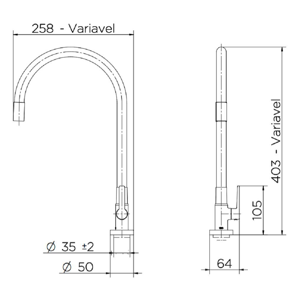 Torneira Para Cozinha Mesa Docol Galiflex Preta/cr 966957 - 4