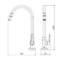 Torneira Para Cozinha De Mesa Bica Alta Docol Gali Cr 801306 - 5