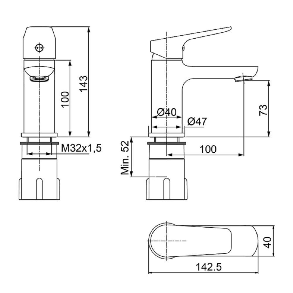 Torneira Monocomando Lavatorio Lorenzetti Loren Mix 2875 C72 - 2