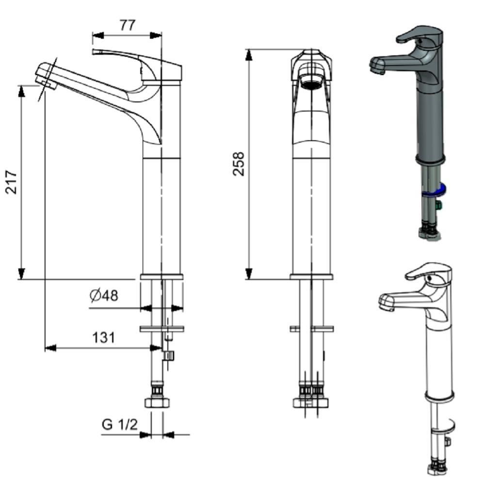 Torneira Monocomando Lavatorio Celite Ecoline Cr B5003cdcr0 - 2