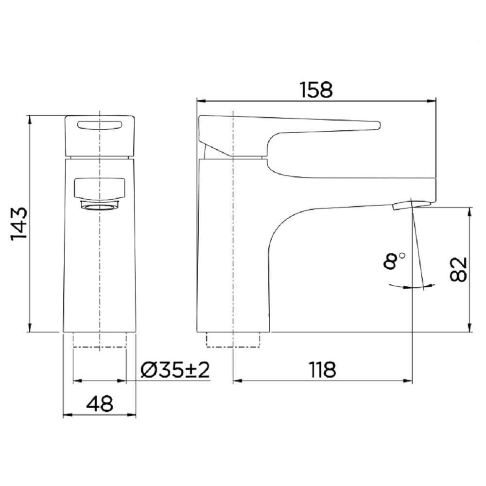 Torneira Monocomando Lavatorio B. Baixa Docol Lift Cr 795906 - 3