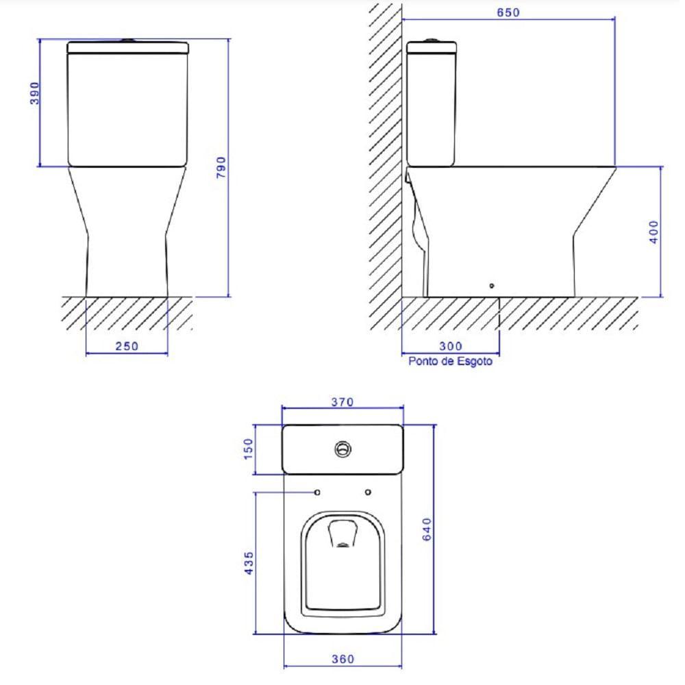 Vaso Sanitário Com Caixa Acoplada Deca Living Branco Kp.340.17 - 2