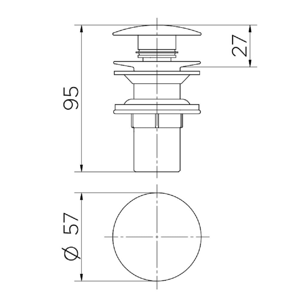 Valvula Lavatorio Docol Click Clack 7/8 On Onix Pvd 009224ce - 2
