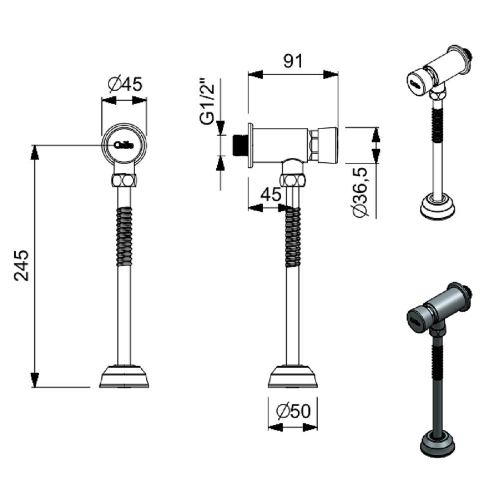 Valvula Para Mictorio De Parede Celite Ecopress B5002cocrb - 2