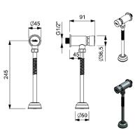 Valvula Para Mictorio De Parede Celite Ecopress B5002cocrb - 2
