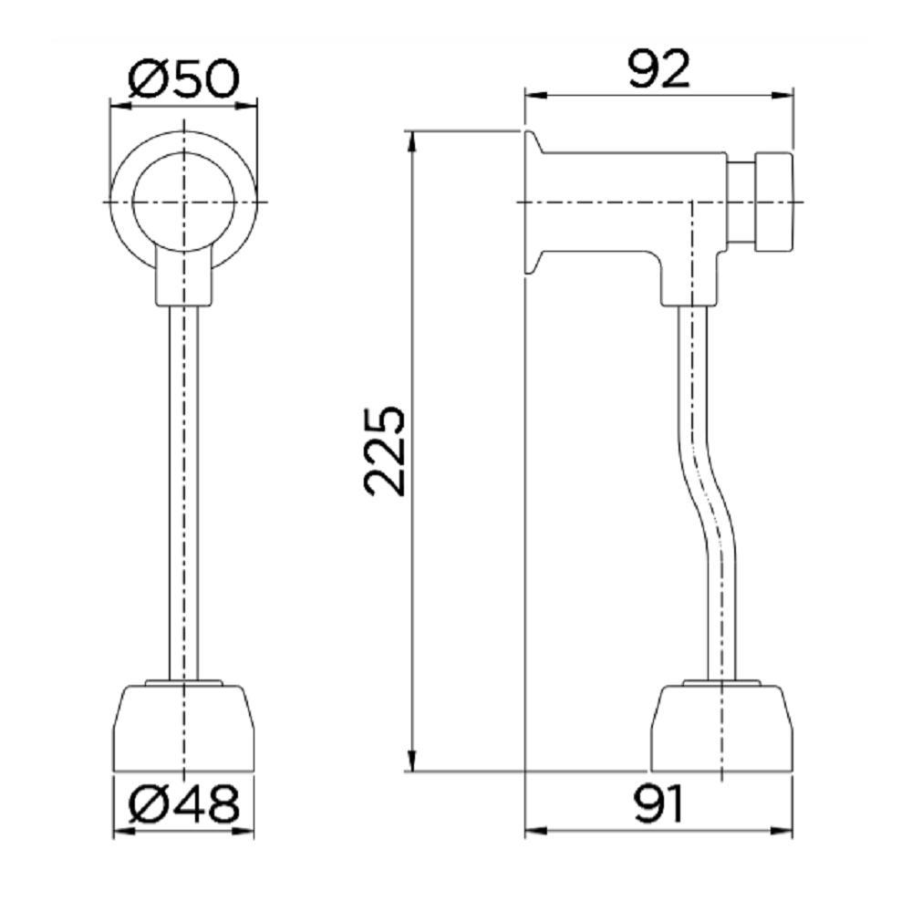 Valvula Mictorio Docol Pressmatic Compact Cromada 17010306 - 2