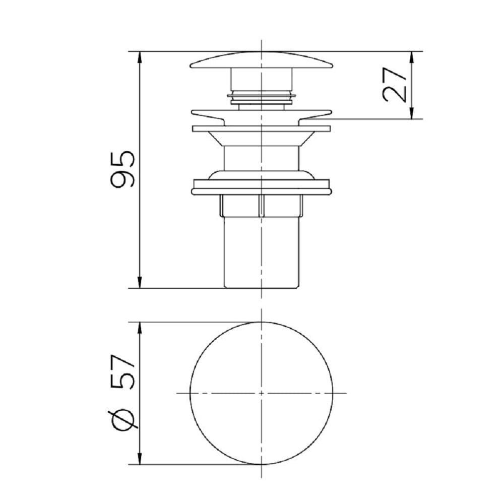 Valvula Escoamento Docol Click Clack Grafite Esc. 00922470 - 2