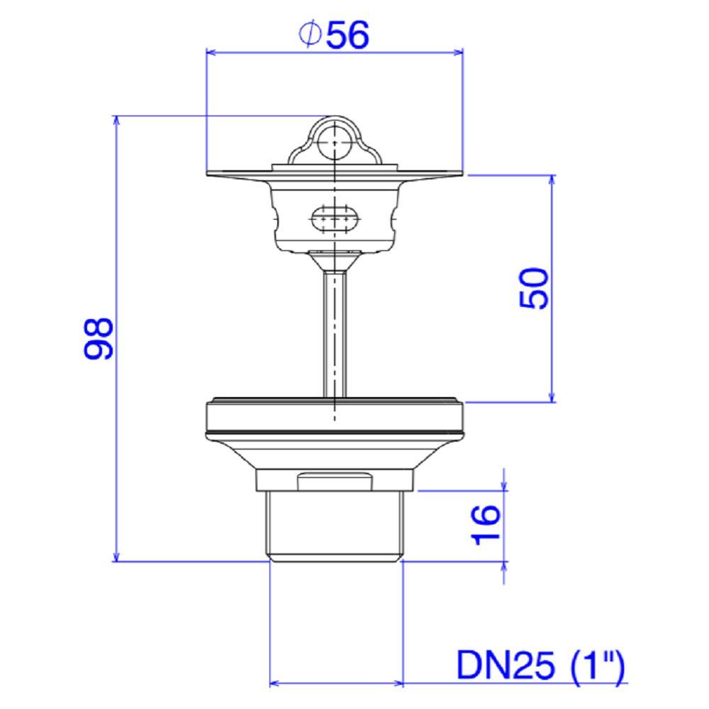 Valvula De Escoamento Deca Com Tampa Plastica Cr 1602.c.pla - 2