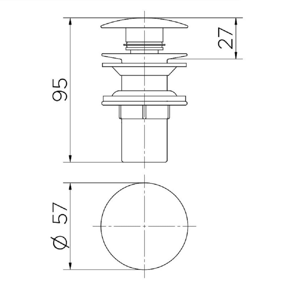 Válvula de Saída D'água Click Clack Ouro Escovado 00922472 - 2