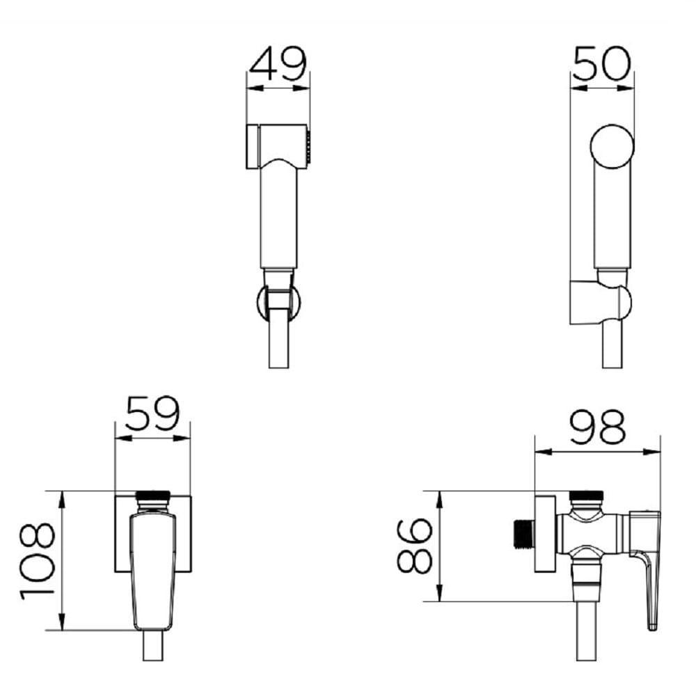 Ducha Higiênica Com Derivação Docol Lift Onix 008122ce - 2