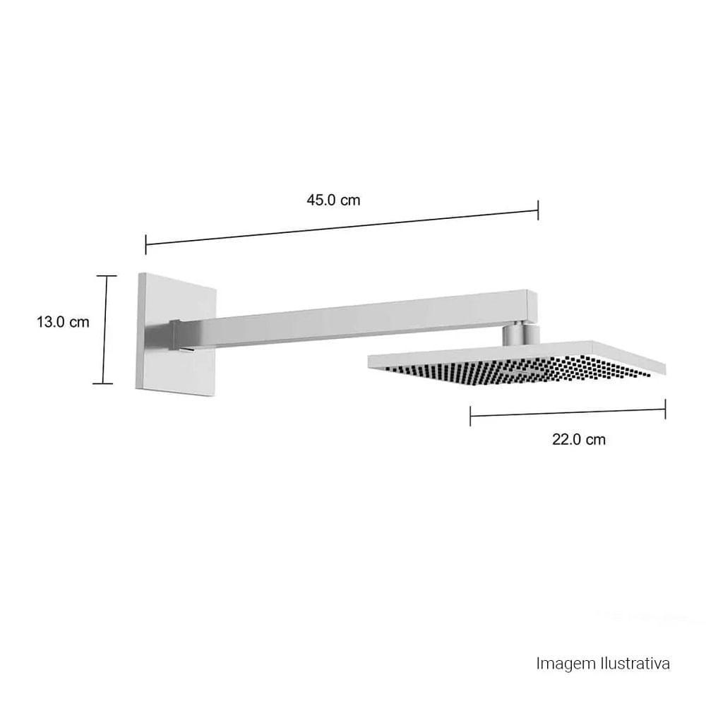 Chuveiro Deca 1992.c.ct C/ Tubo Parede Quadrado-cromado - 6