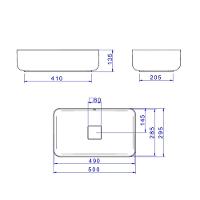 Cuba Apoio 50cm Retangular Deca Slim Ebano Fosco L.13050.94 - 9