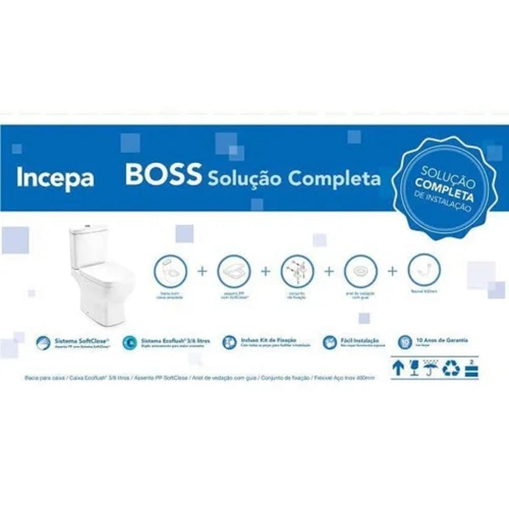 Kit Vaso Sanitário Incepa Boss Branco Com Caixa Acoplada e Acessórios 1897230010100 - 6