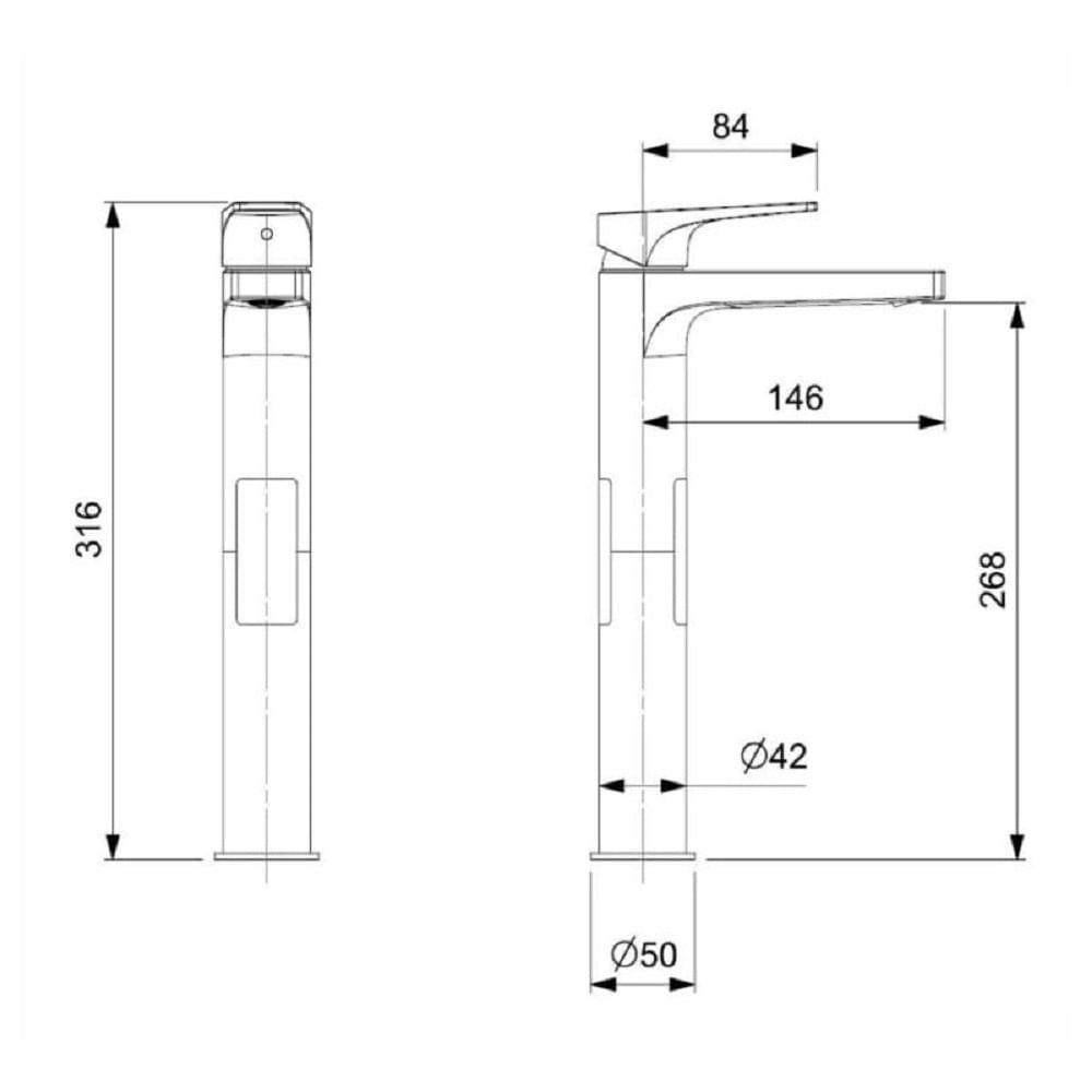 Torneira Lavatorio Bica Alta Celite Noronha Cr B5001cucr0 - 2