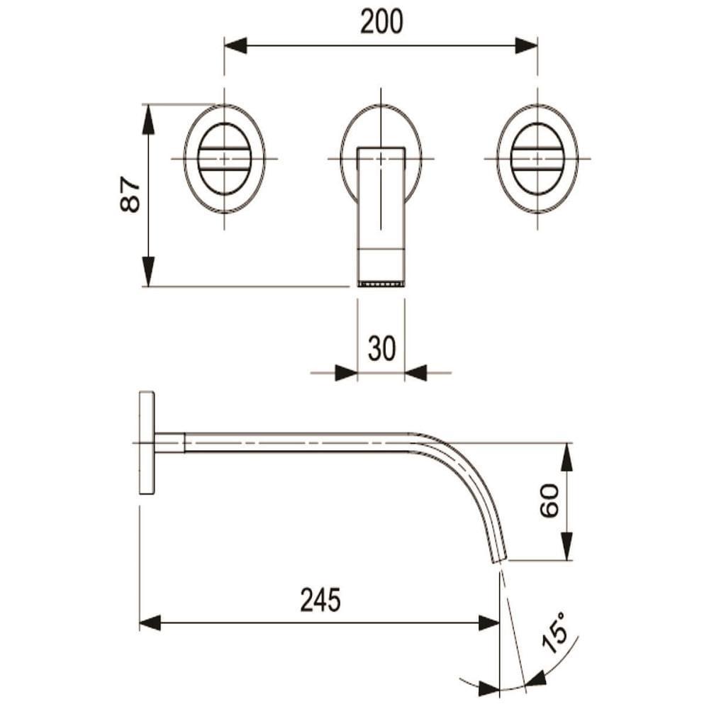 Torneira Misturador Parede C/ Válvula Celite Flow B5001f3crb - 2