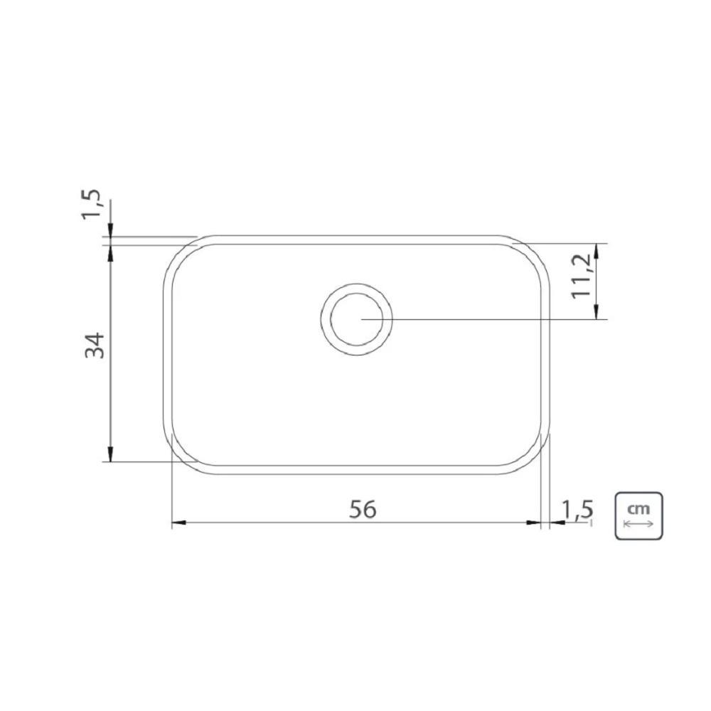Cuba Inox Tramontina Lavinia 56x34 Acetinado C/ Val 94024102 - 2