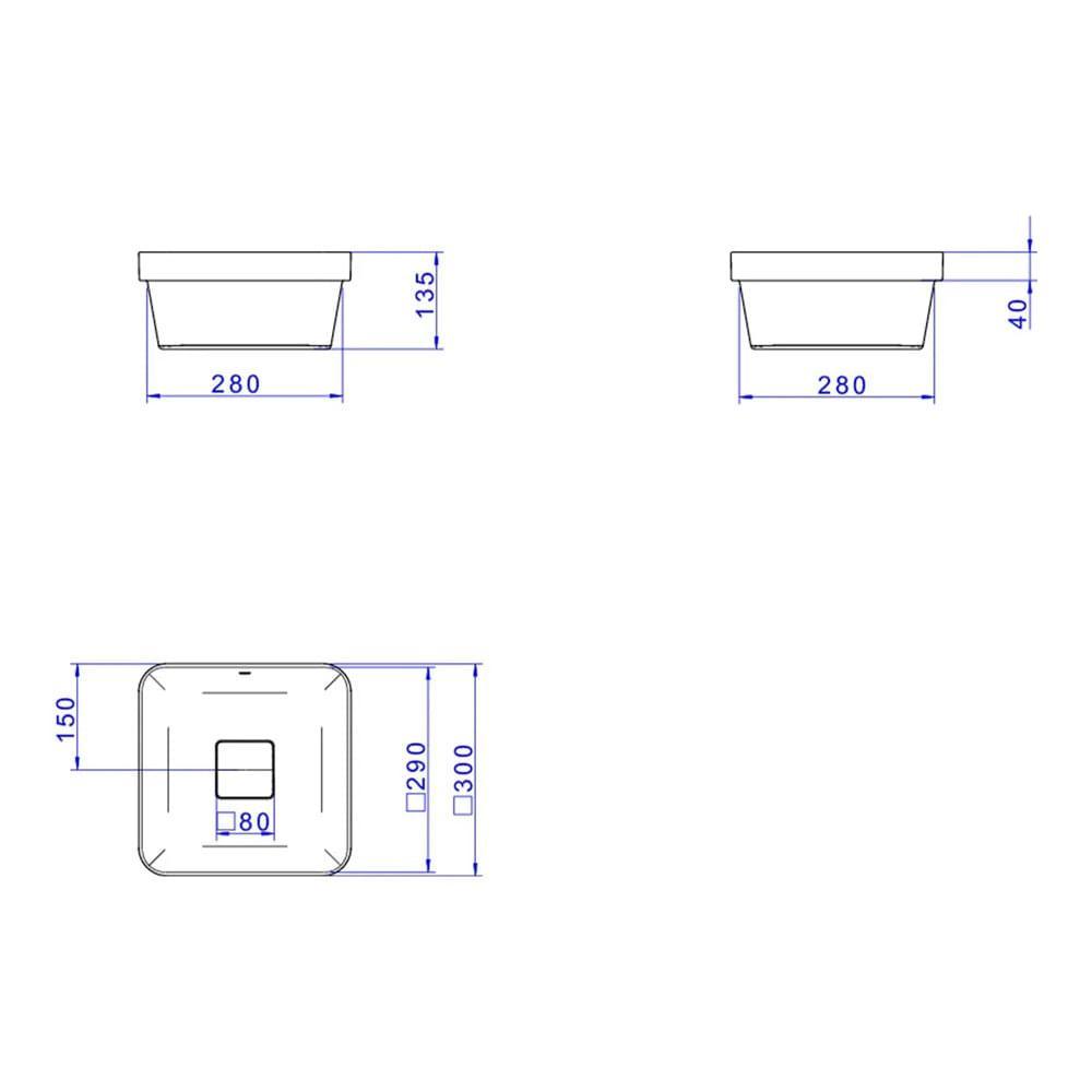 Cuba De Sobrepor Quadrada Deca 30cm Ebano Fosco L.21030.94 - 4