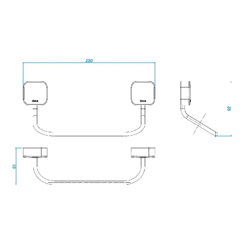 Porta Toalha Curto Banheiro Deca Pix Cromado 2050.c02 - 3