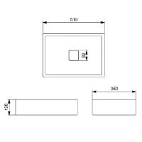 Cuba De Apoio S Mesa 51x36cm Roca T6 Terra Branco A32787z000 - 6