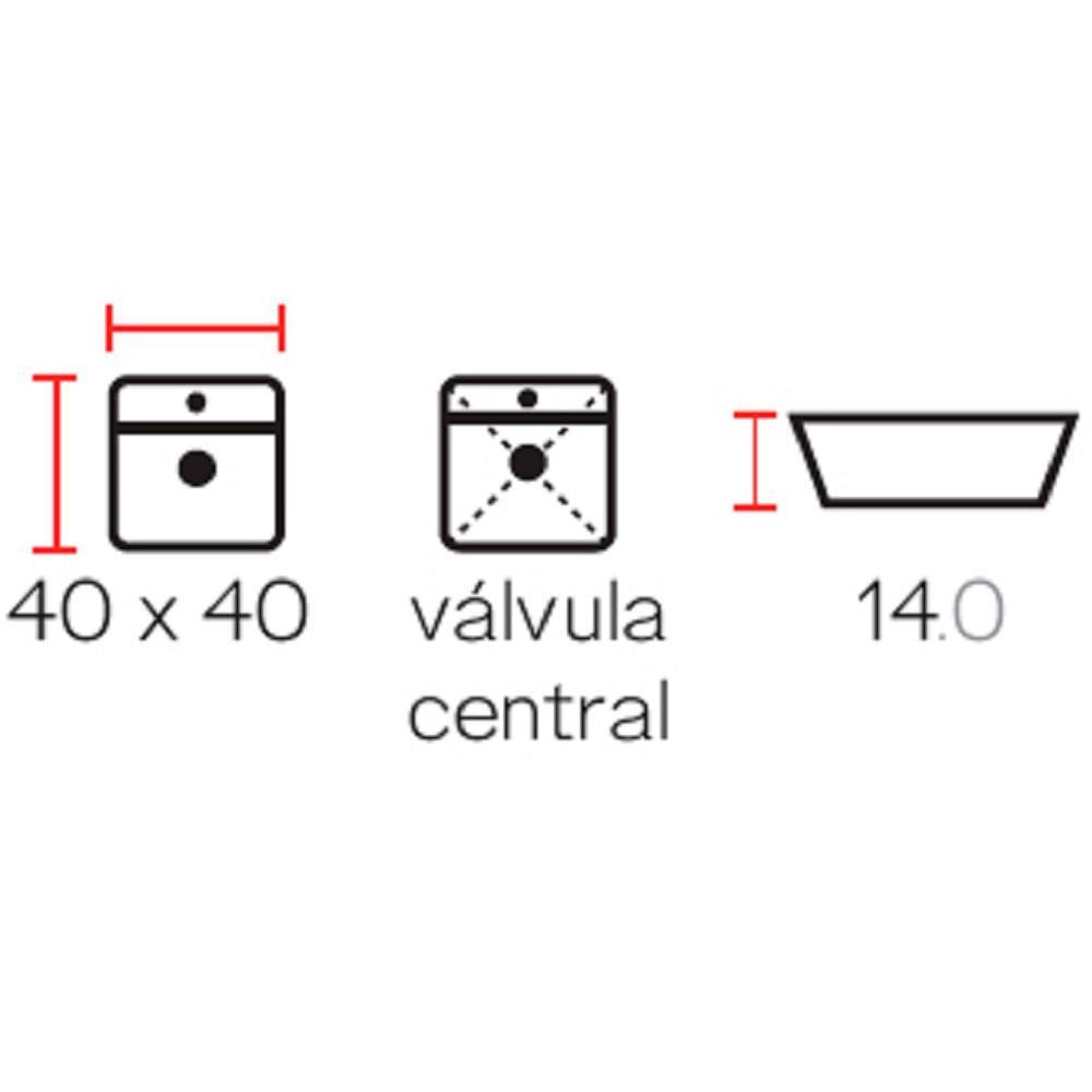 Cuba De Apoio Lexxa 39x39 Quadrada Com Mesa Black Lx423b - 2