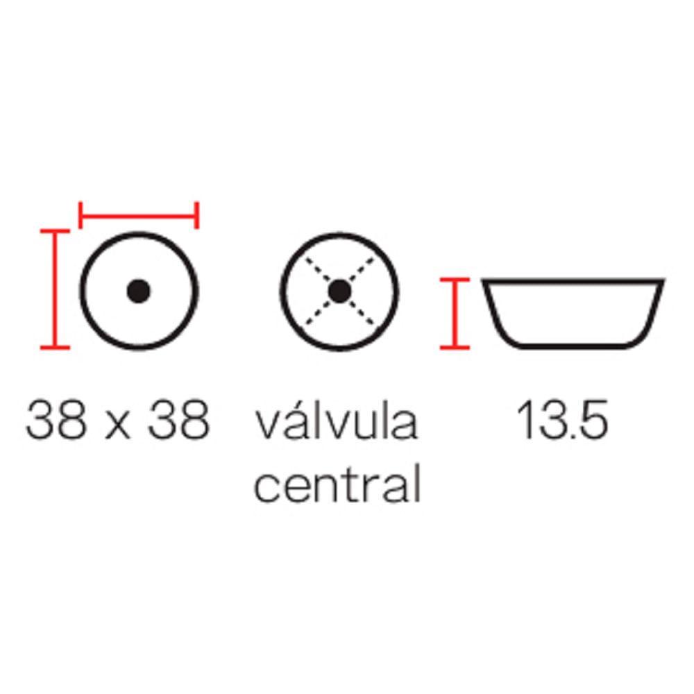 Cuba Redonda Lexxa Black Fosco 38,5 x 38,5 x 13,5 Lx522b - 3