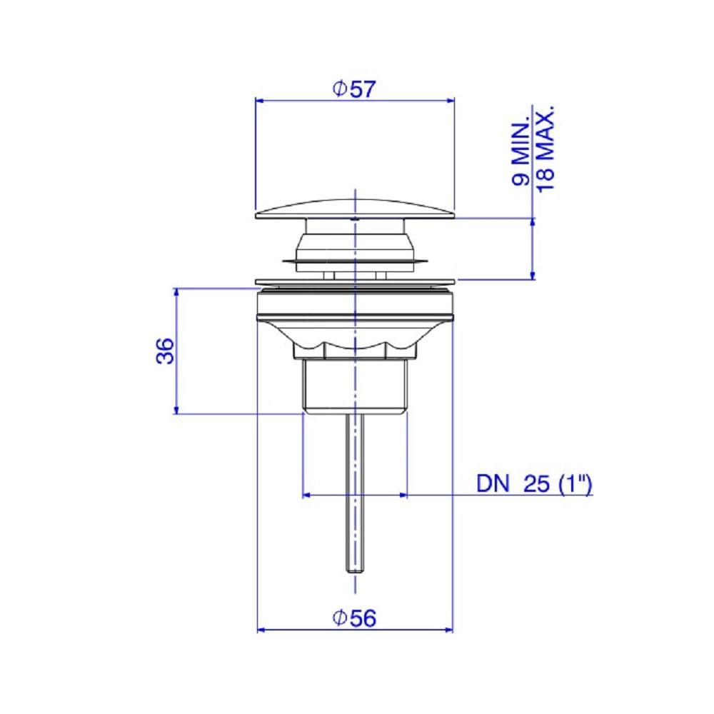 Válvula de Escoamento Click Lavatório Deca Gold 1601.gl.cli - 2