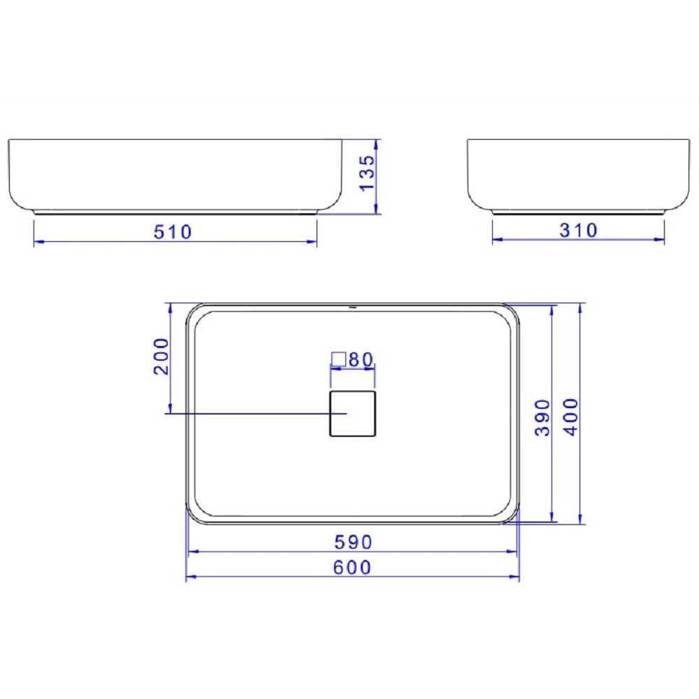 Cuba De Apoio Deca Slim Retangular 60cm Branca L.13060.17 - 4