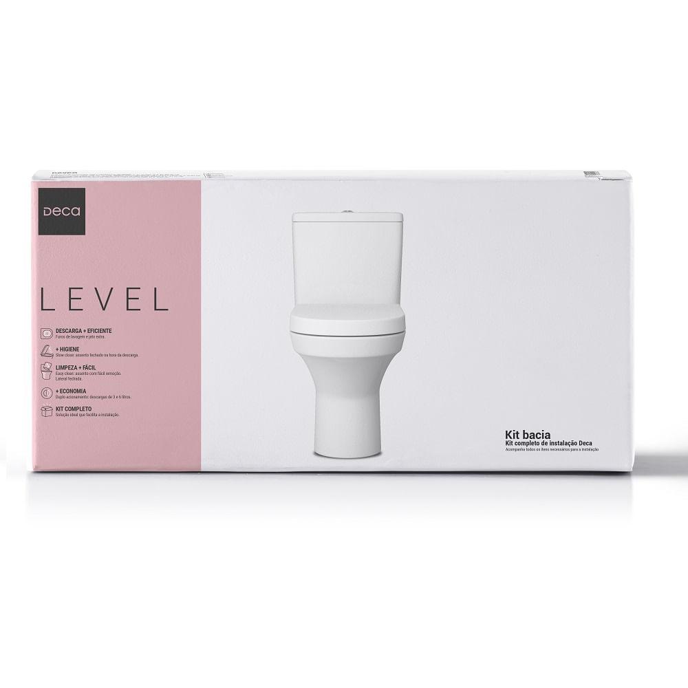 Kit Vaso Sanitário Completo Deca Level Branco Kp.480.17 Com Caixa Acoplada e Acessórios - 1