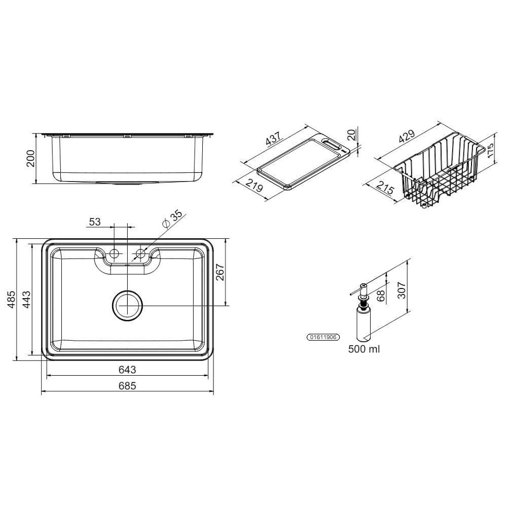 Cuba Sobrepor/emb 64x44 Docol Massima Com Acessórios 1569316 - 3
