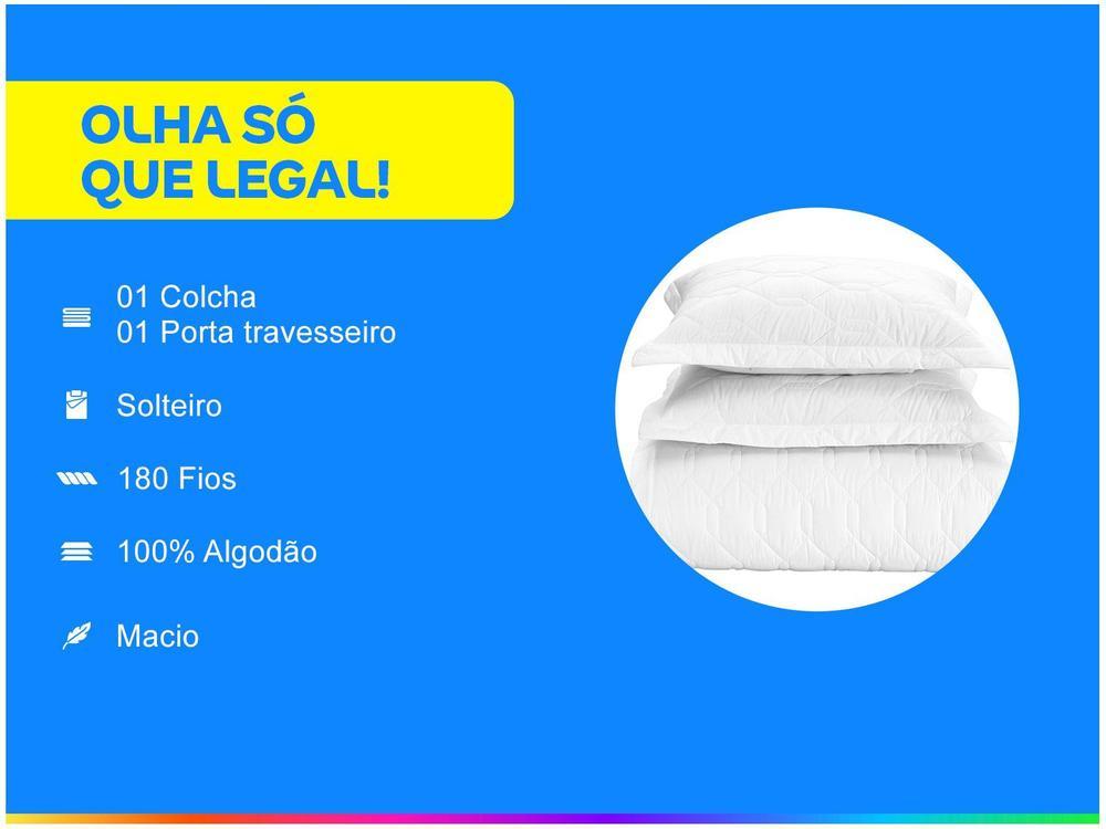Cobre-leito Casal Karsten 100% Algodão 180 Fios Liss Azul 3 Peças - 2
