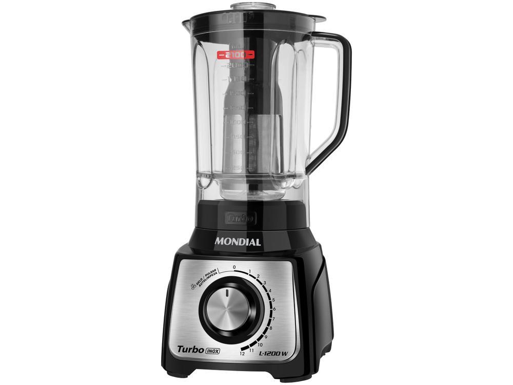 Liquidificador Mondial Turbo L-1200 BI com Filtro 12 Velocidades 1200W Inox Preto - 1