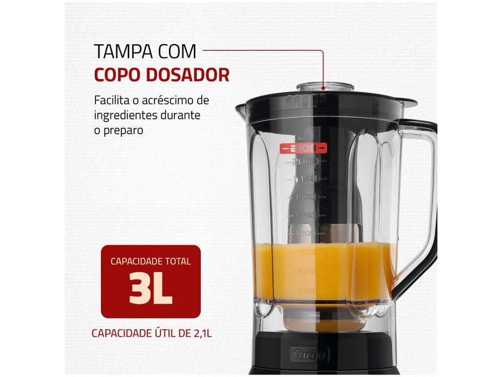 Liquidificador Mondial Turbo L-1200 BI com Filtro 12 Velocidades 1200W Inox Preto - 6