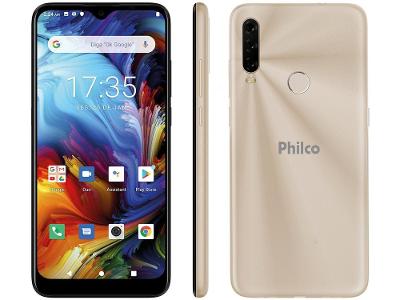 Smartphone Philco HIT P10 128GB Dourado 4G - Octa-Core 4GB 6,2” Câm. Tripla + Selfie 8M