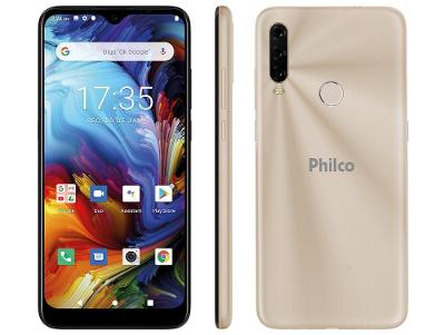 Smartphone Philco HIT P10 128GB Dourado 4G - Octa-Core 4GB 6,2” Câm. Tripla + Selfie 8M